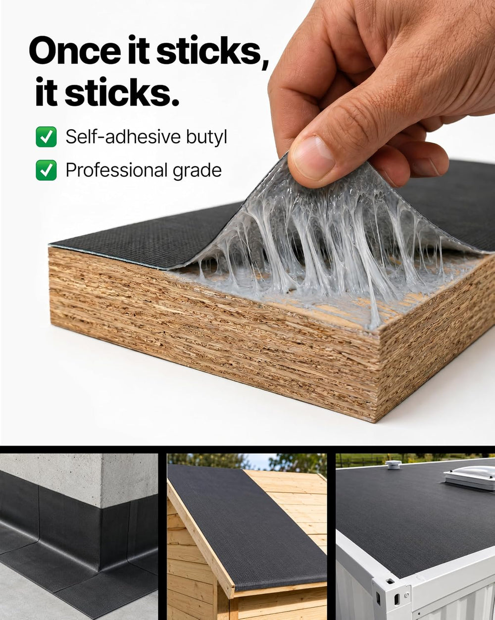EPDM Waterproofing Membrane Self-Adhesive Black 52 Mil