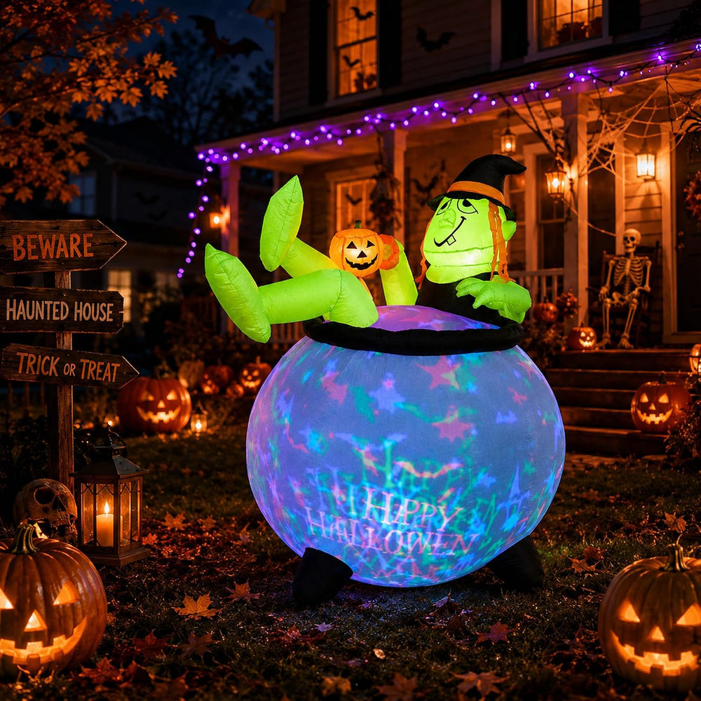 5 FT Halloween Inflatables Outdoor Decoration, LED Outdoor Yard Decoration
