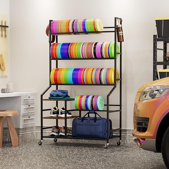 Portin 5 Tier Disc Golf Storage Rack, Disc Station Organizer
