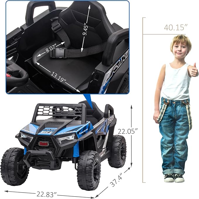 TOBBI 12V Kids Ride on Car, Electric Off-Road UTV Truck