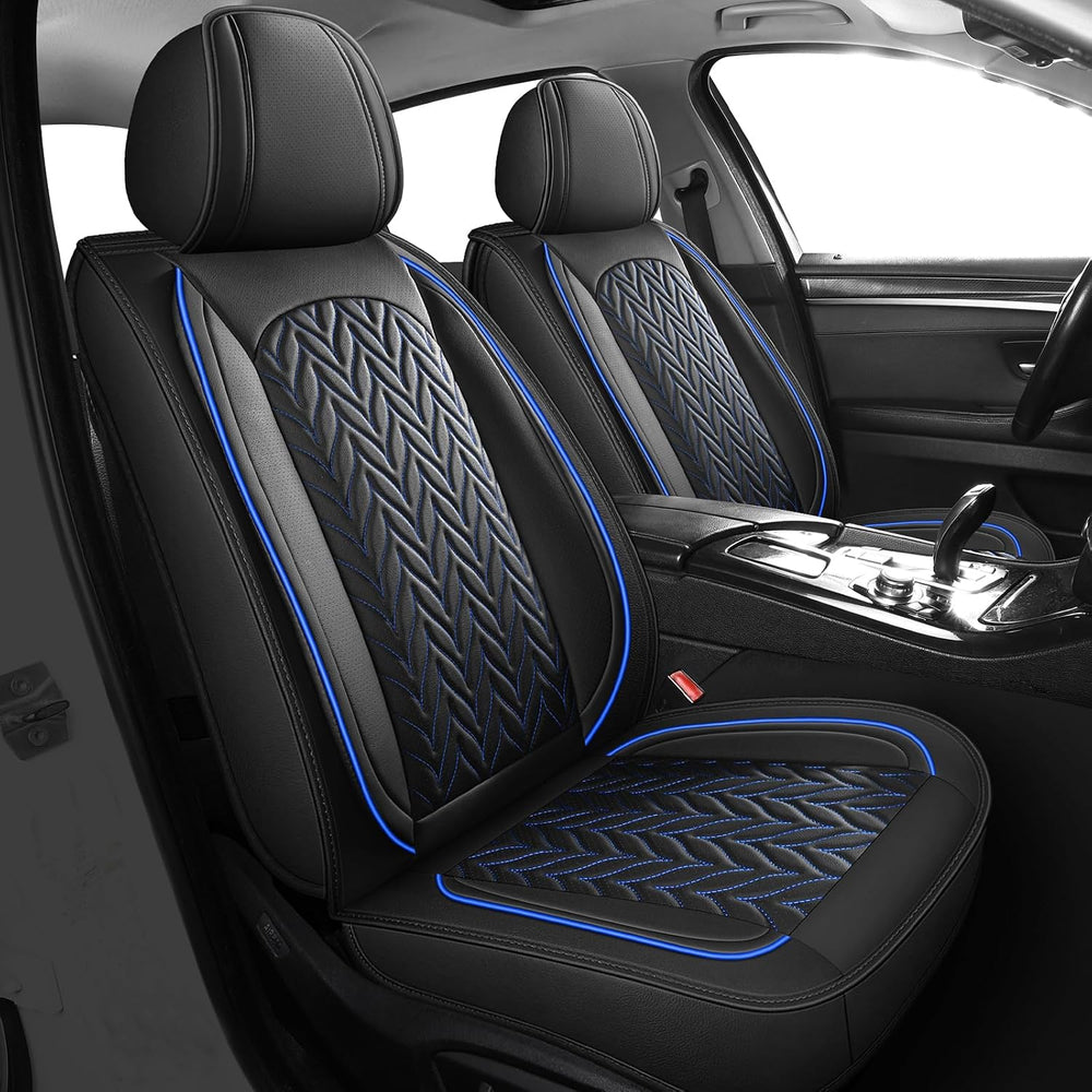 MIROZO Front Seat Covers, Leather Car Seat Covers for Sedan, Truck and SUV