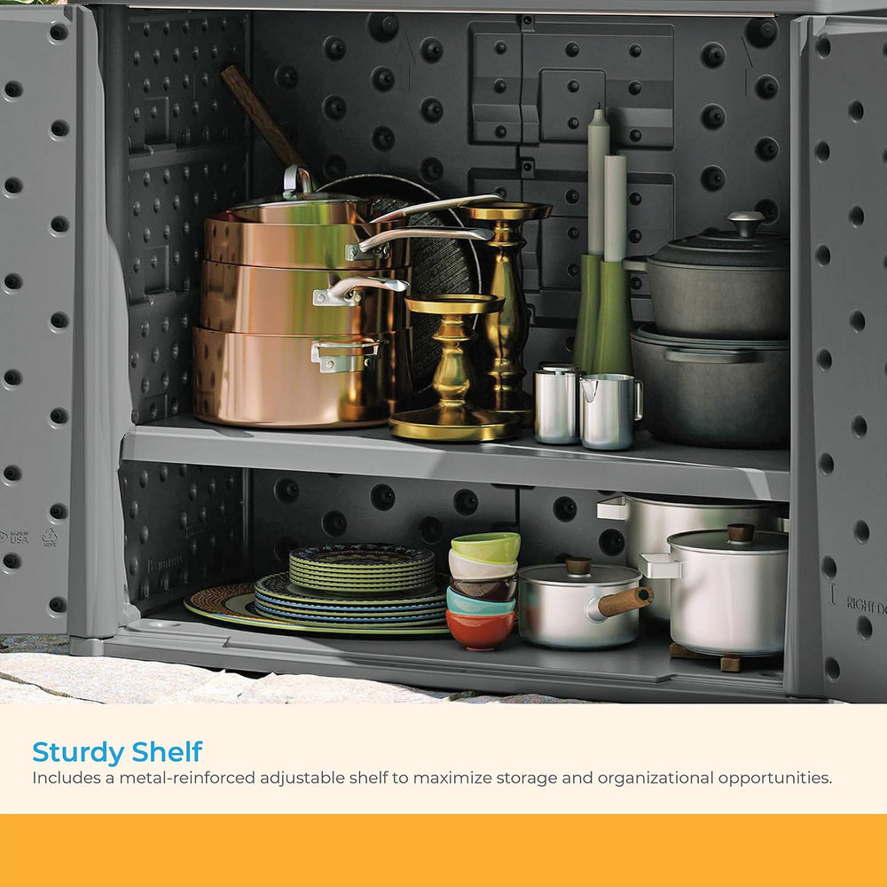 Suncast Lockable Outdoor Cabinet Storage for Patio, Garden and Backyard, 97 G...