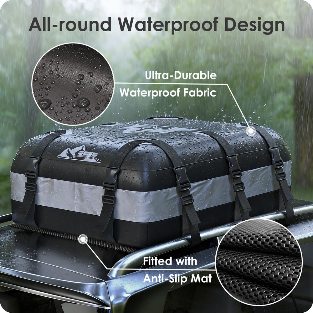 Car Rooftop Cargo Carrier Bag 20 Cubic Feet, 100% Waterproof Heavy Duty Car R...