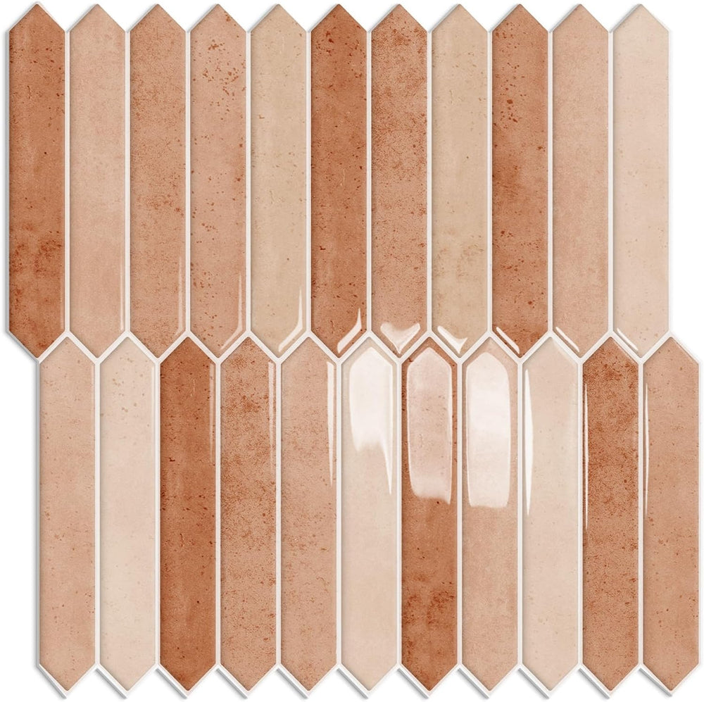 10 Sheet Long Hexagon Peel and Stick Backsplash Tile, 12"x12" 3D Ad...
