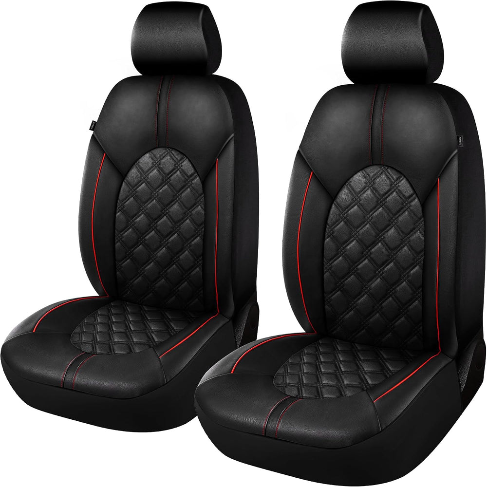 Luxury PU Leather Car Seat Covers Front Set - Anti-Stain Waterproof Automotiv...