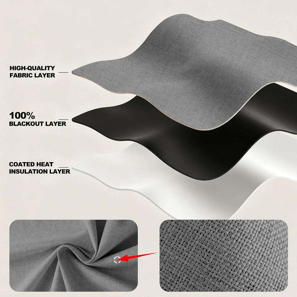 Adhesive Curtain,100% Blackout Curtains, No Drilling, Suitable for Multi-Scen...
