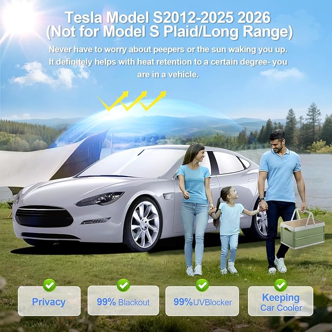 8pcs Car Window Shades for Tesla Model S2012-2025 2026 Accessories, Windshield