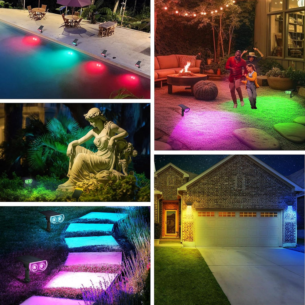 Linkind Halloween Solar Spotlights Outdoor Waterproof Multicolor 10 Pack