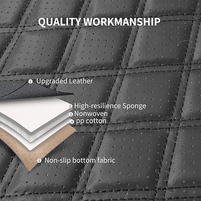 Car Seat Covers Full Set, Breathable and Waterproof Napa Leather Car Seat Cover