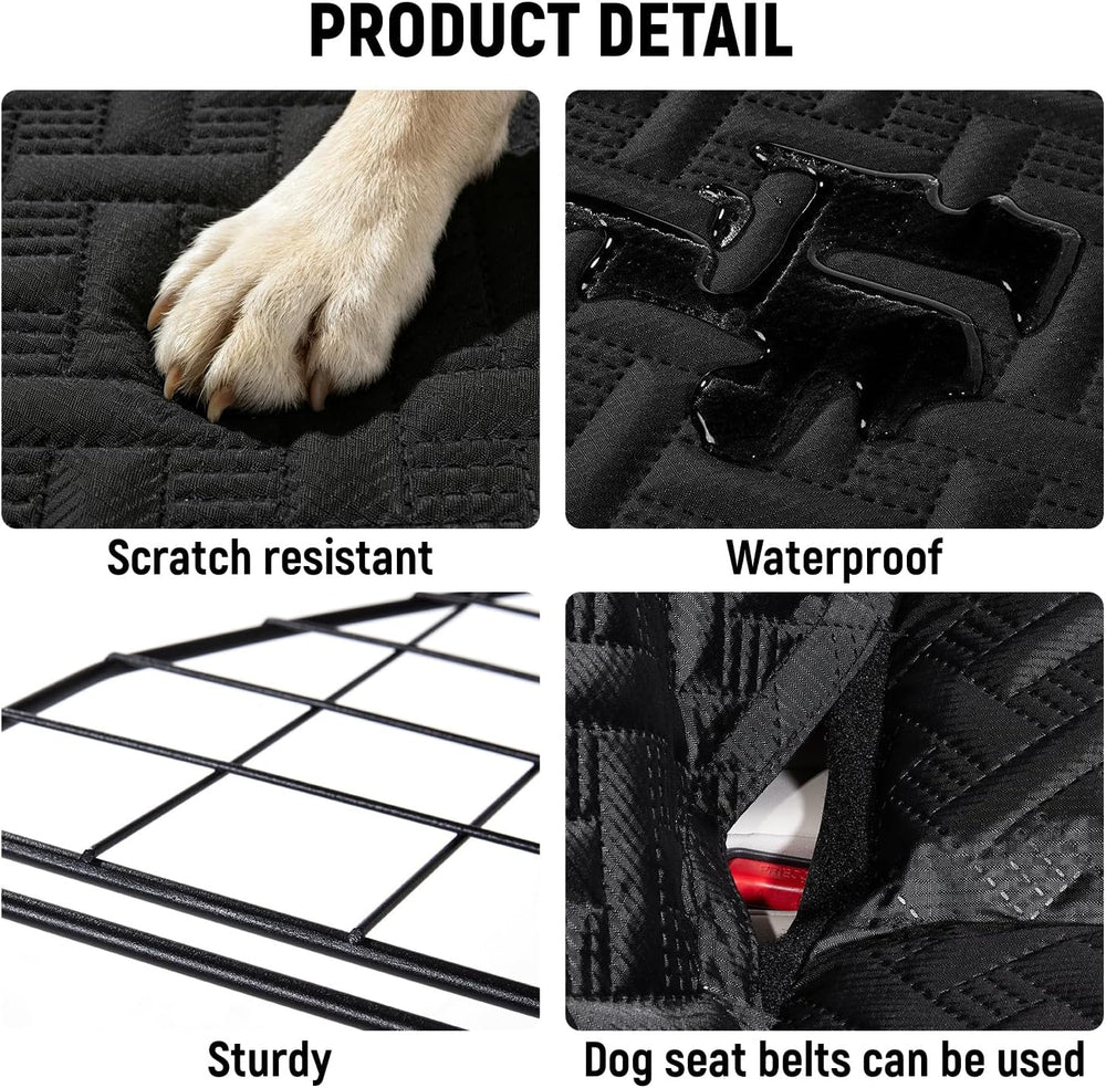Dog Car Seat Cover for Back Seat,Hard Bottom Seat Extender for Dog,L