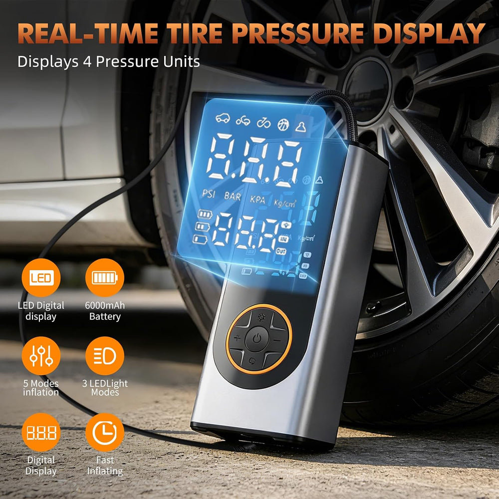 Eleanora Cordless Tyre Inflator Air Compressor 6000 mAh 150PSI 12V DC