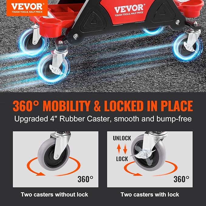 VEVOR Mechanic Stool 300 LBS Capacity Garage Stool Gift