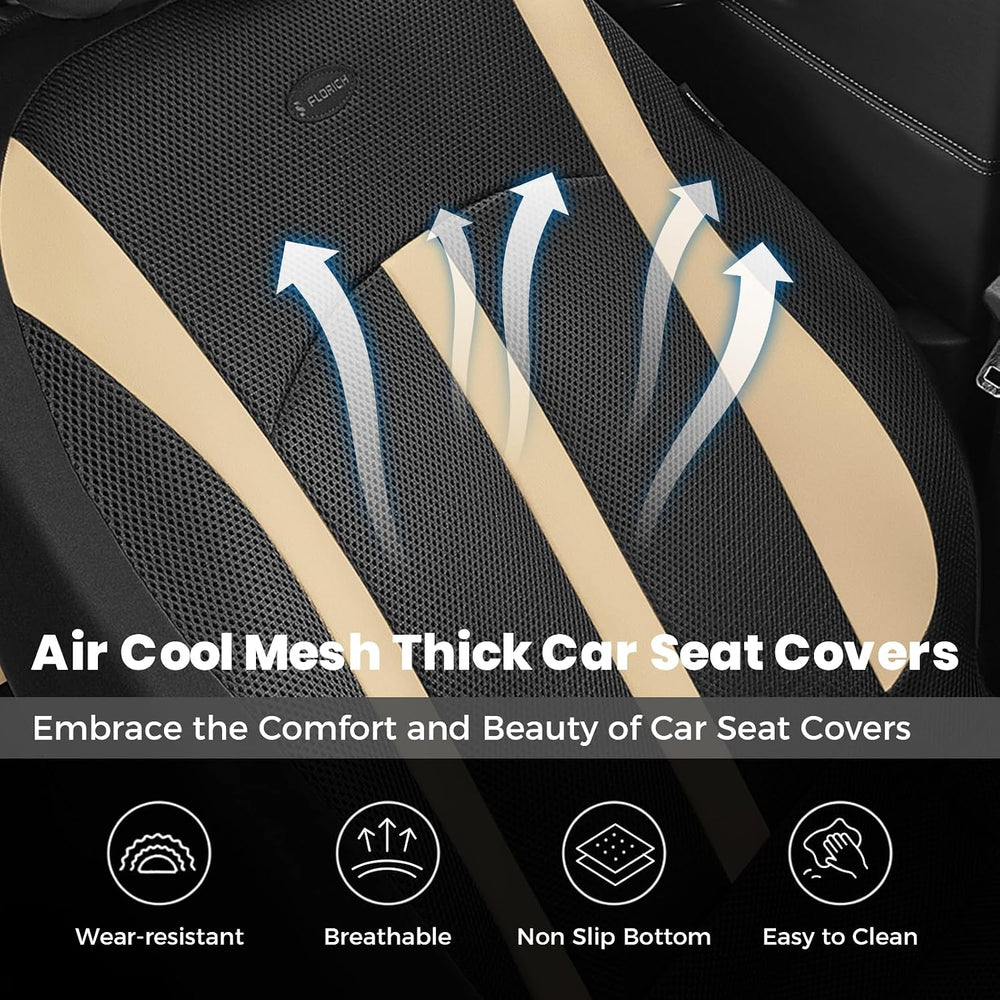 FLORICH Front Car Seat Covers, Breathable Mesh Automotive Seat Cover, Univers...