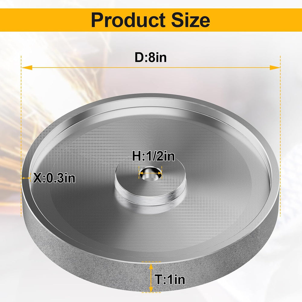 CBN Grinding Wheel 8 inch, Dia x 1 Inch Wide x 5/8" Arbor, Suitable for ...