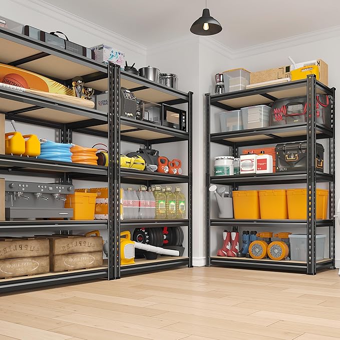 REIBII 2020LBS Storage Shelves 5 Tier Garage Shelving Heavy Duty Adjustable