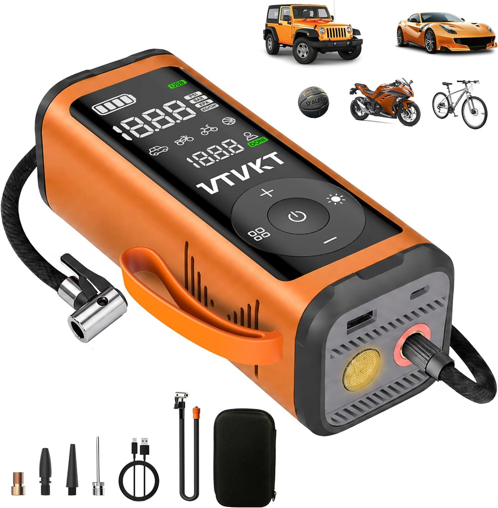 Tire Inflator Portable Air Compressor, 12000mAh Handheld Cordless Air Pump
