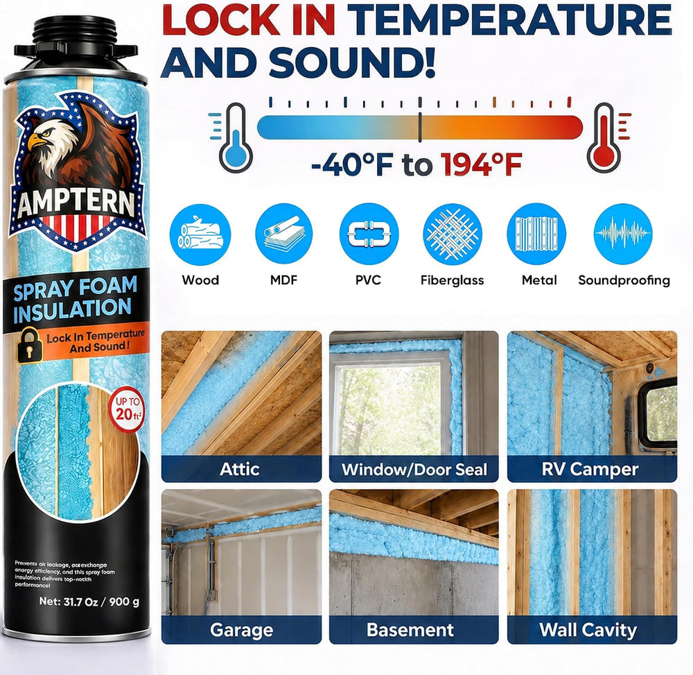 2 Pack Spray Foam Insulation Kit, High Density Closed Cell Spray Foam, DIY Sp...