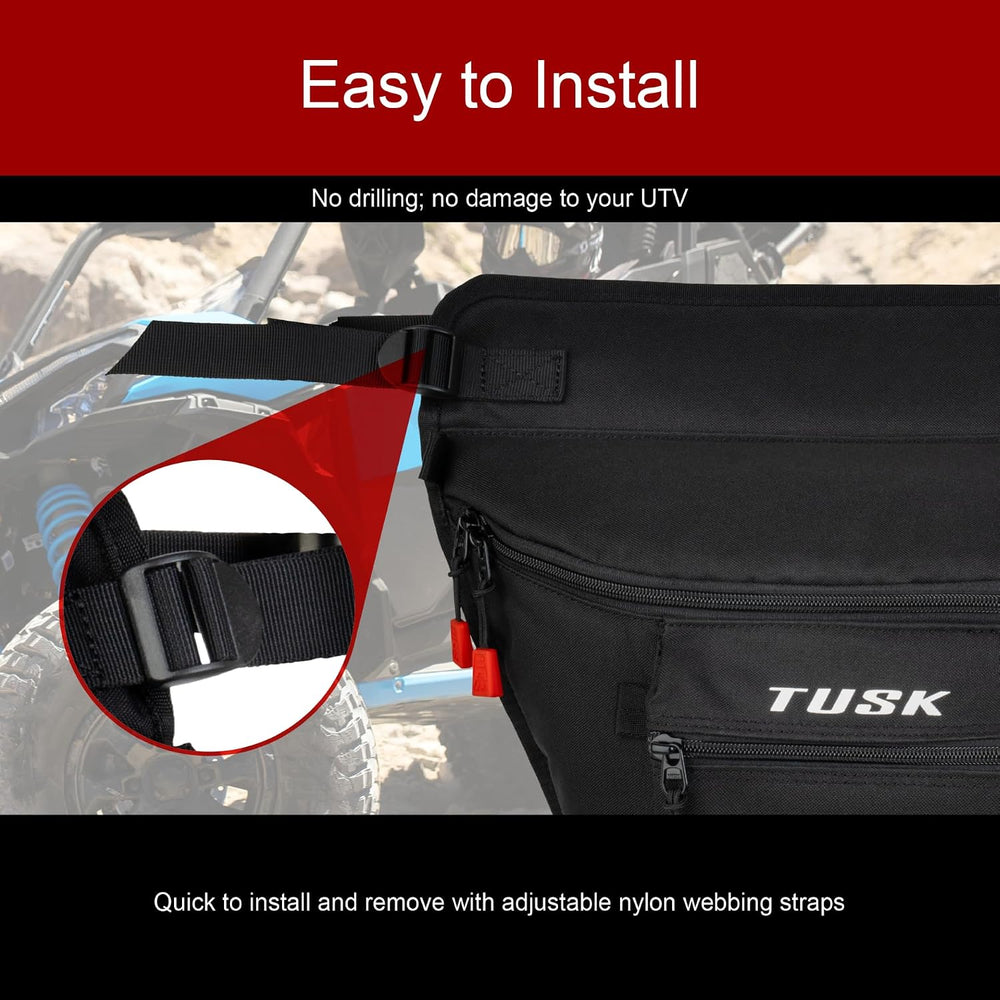 Tusk UTV Cab Pack Black โ Off-Road Utility Vehicle Storage Accessory - Compat...