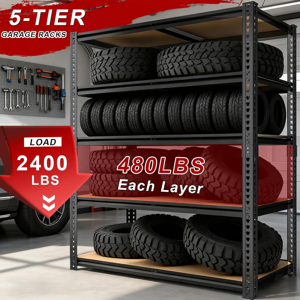Garage Racks for Storage๏ผ5-Tier Adjustable Garage Shelving Storage Shelves,24...
