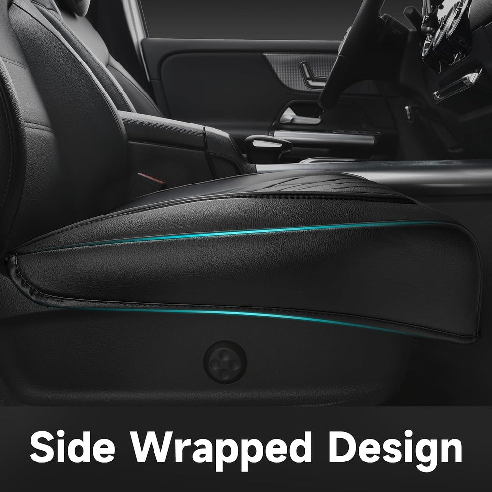 CAR PASS 2 Pack Leather Front Car Seat Covers, Bottom Seat Covers Full Wrappe...