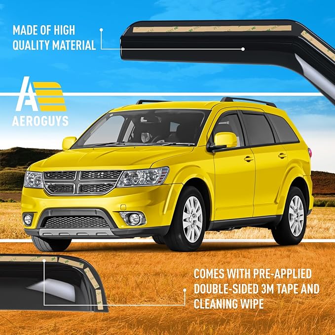 Extra Durable Window Deflectors in-Channel Window Visors Rain Guards Fit (4 pcs)