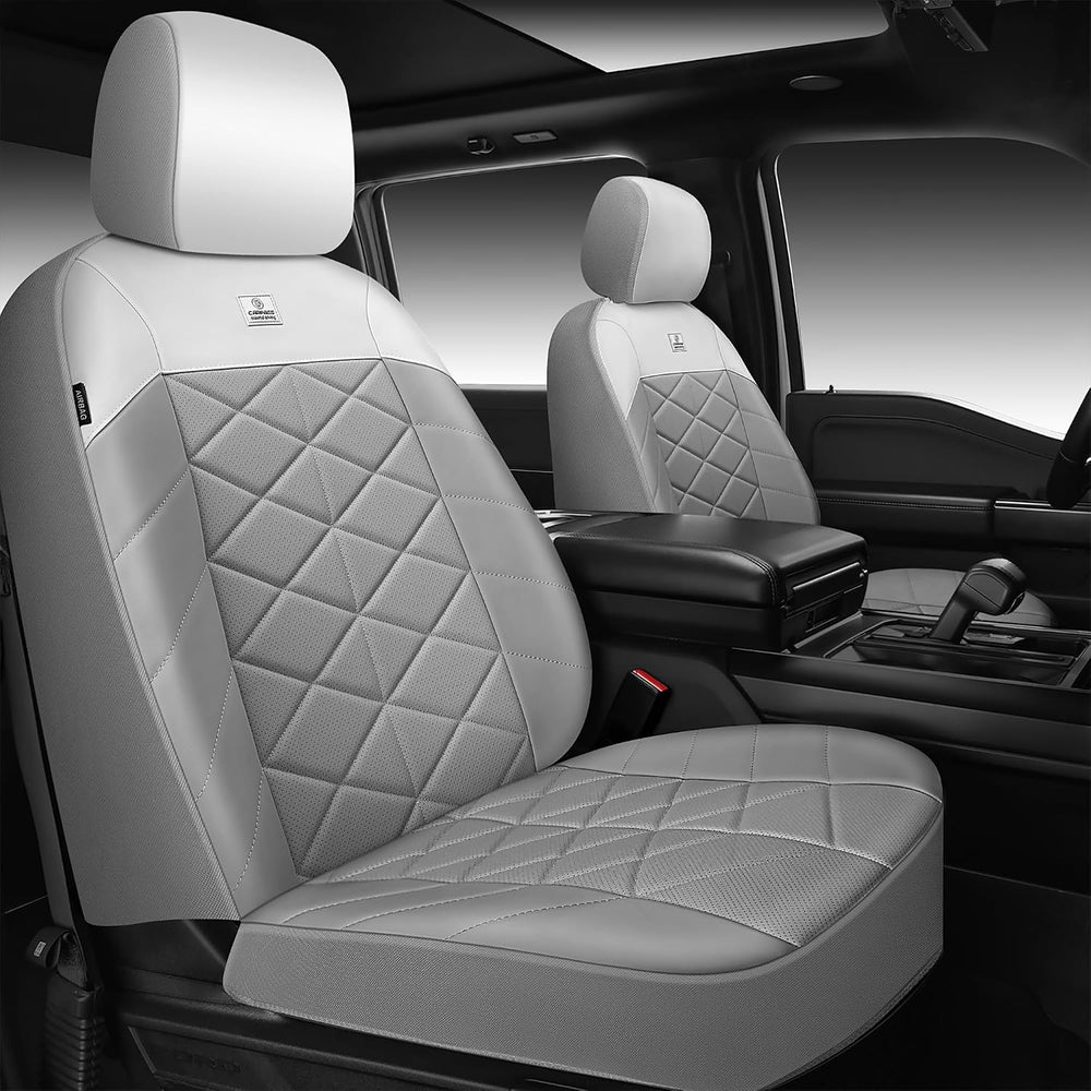 CAR PASS Luxury Memory Foam Leather Front Seat Covers, Breathable Perforated ...