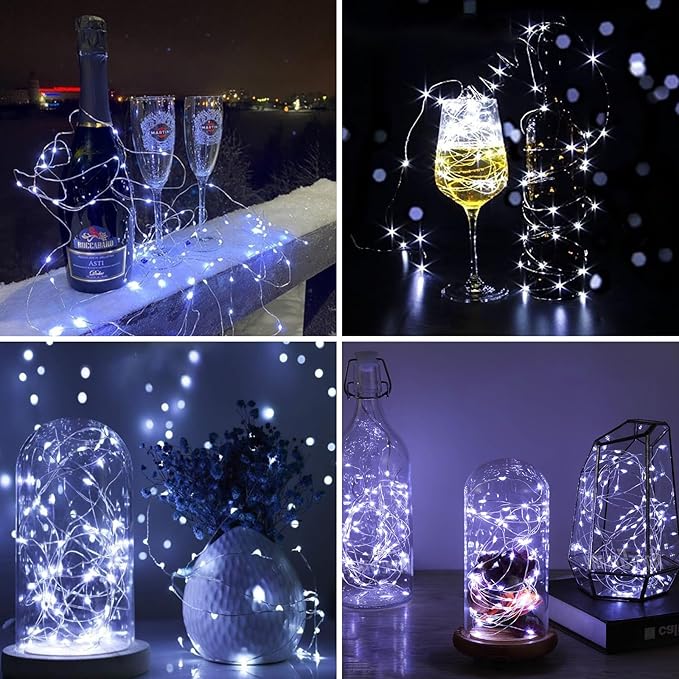 ZGWJ 100 Pack Fairy Lights Battery Operated, 7ft 20 Mini LED Fairy String Lig...