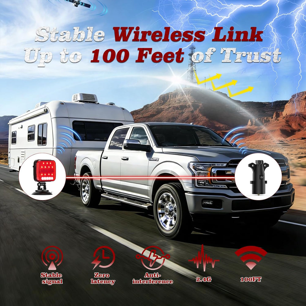 Wireless Trailer Lights Magnetic Kit, IP67 Waterproof
