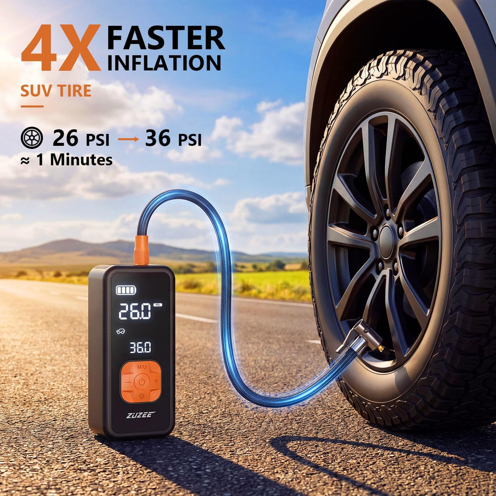 Tire Inflator Portable Air Compressor with Digital Gauge, 150 PSI Tire Pump