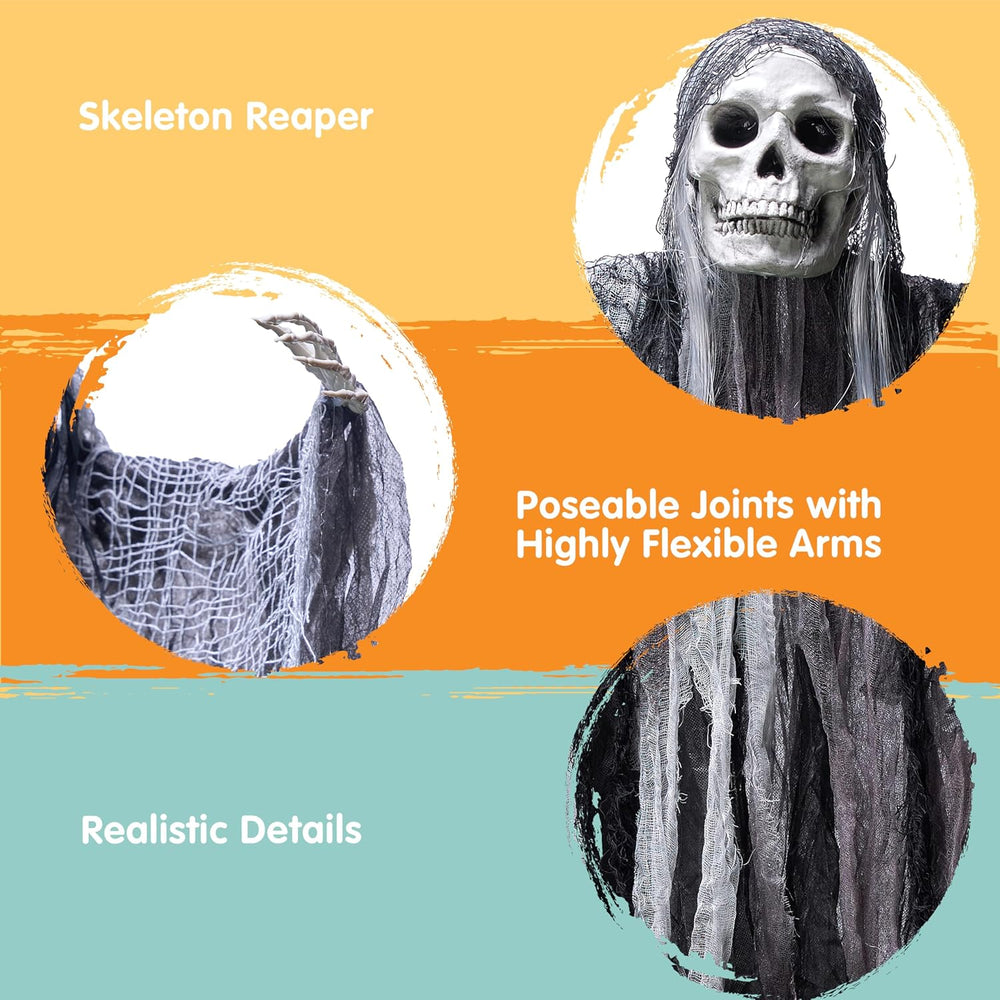 JOYIN 2 Pcs Halloween Hanging Grim Reaper Decorations Outdoor, Halloween Hang...