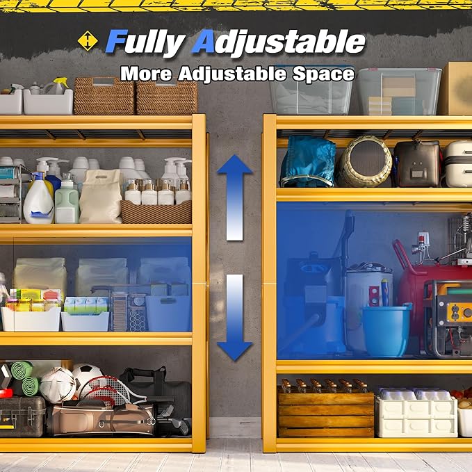 REIBII 40" W Garage Shelving Heavy Duty Metal Shelving 2200LBS Storage S...