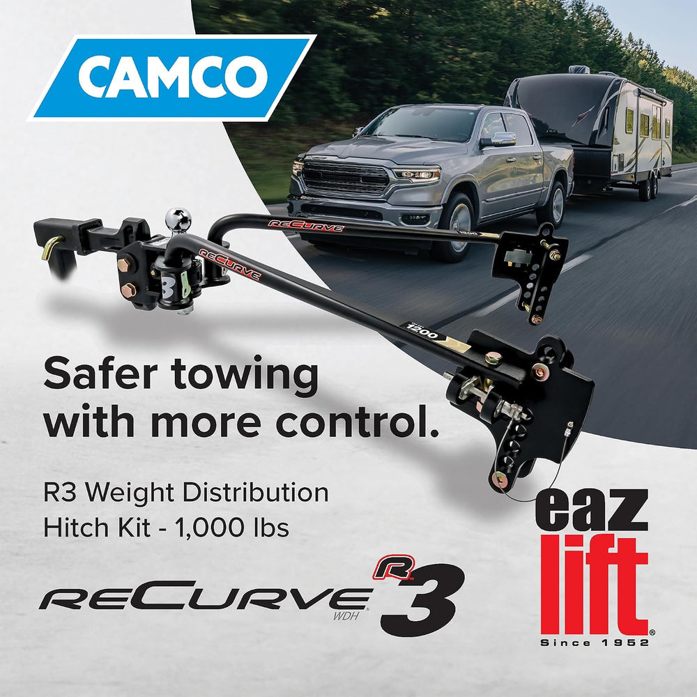 Camco Eaz-Lift ReCurve R3 Weight Distribution Hitch, 1000 lb Kit with 2 5/16โณ...