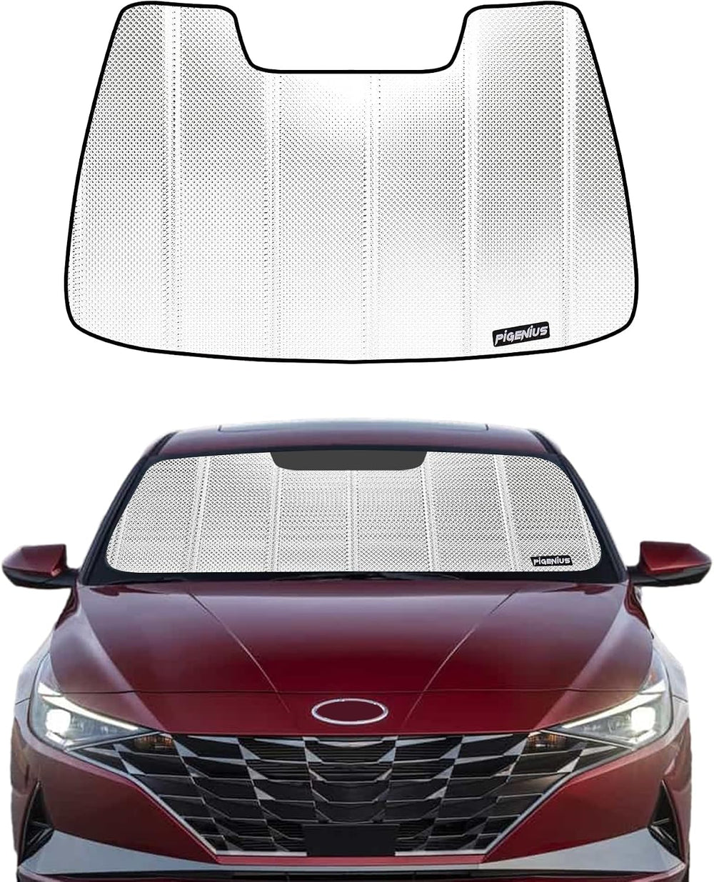 Pigenius Windshield Sun Shade for Hyundai Elantra 2021-2026. Reflective Alumi...