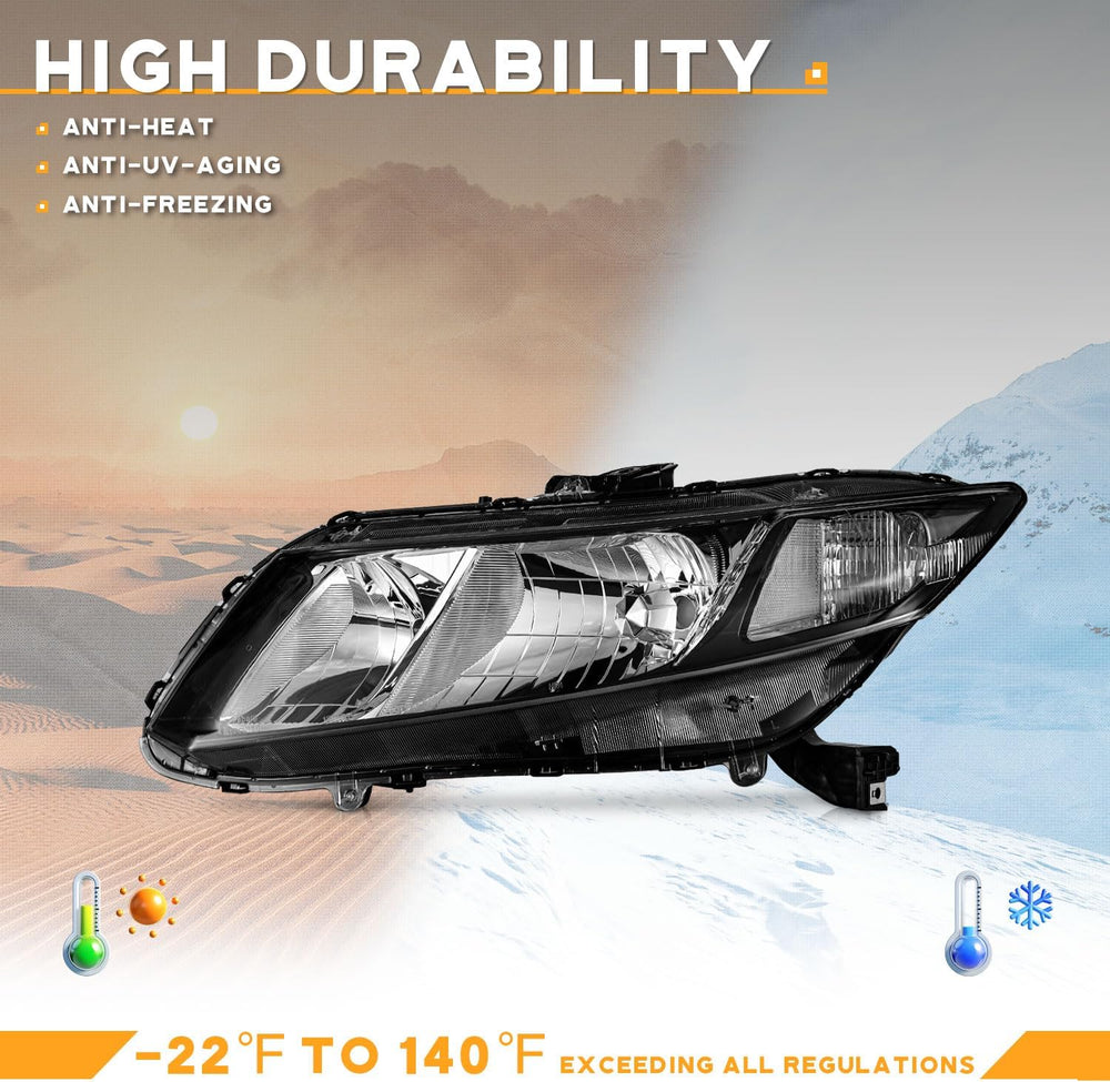 WEELMOTO for 2012-2015 Honda Civic 4Dr Sedan Headlights for 12-13 Honda Civic...
