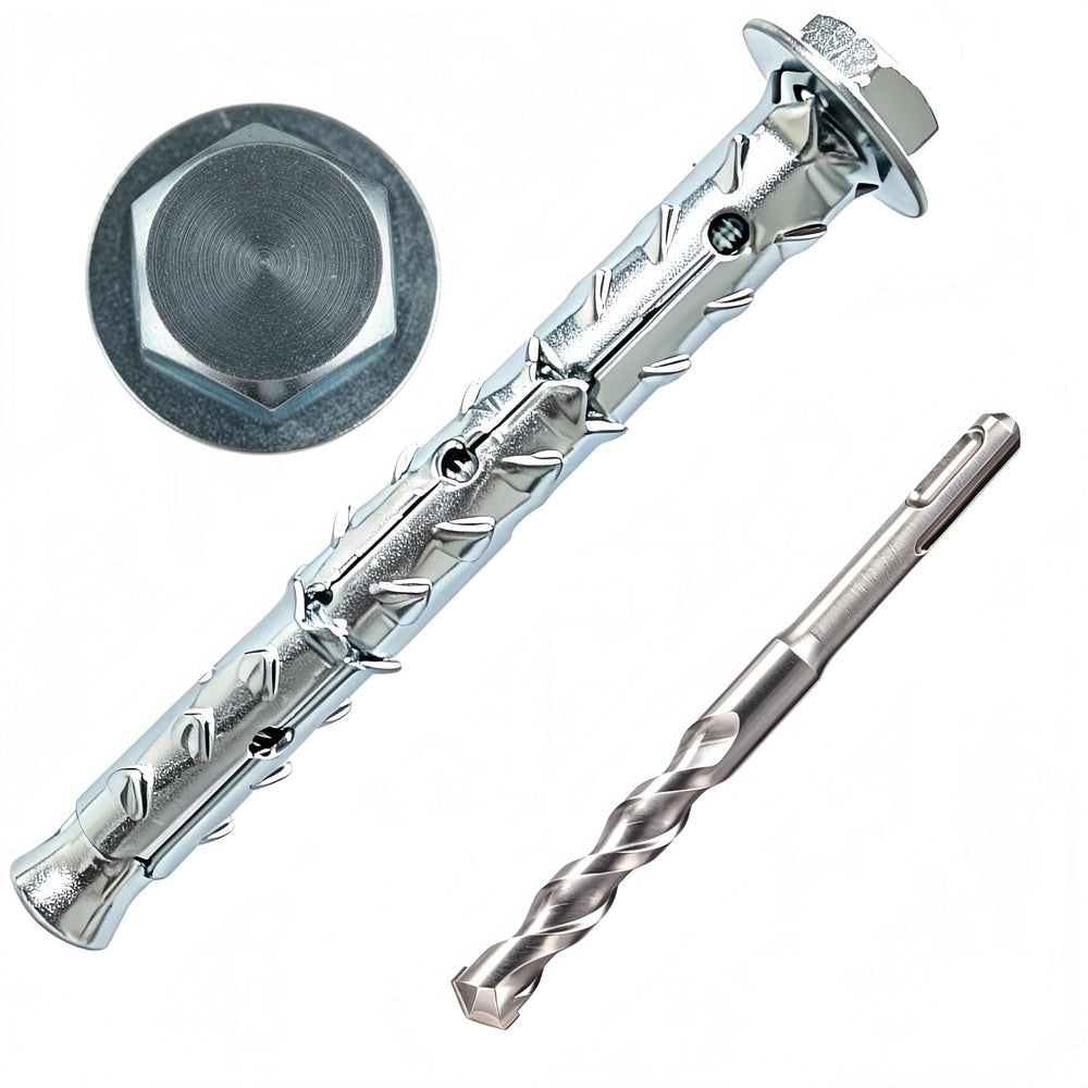 5/16×4" Hex Heavy Duty Hollow Wall Anchors, Through-Hardened Expansion S...