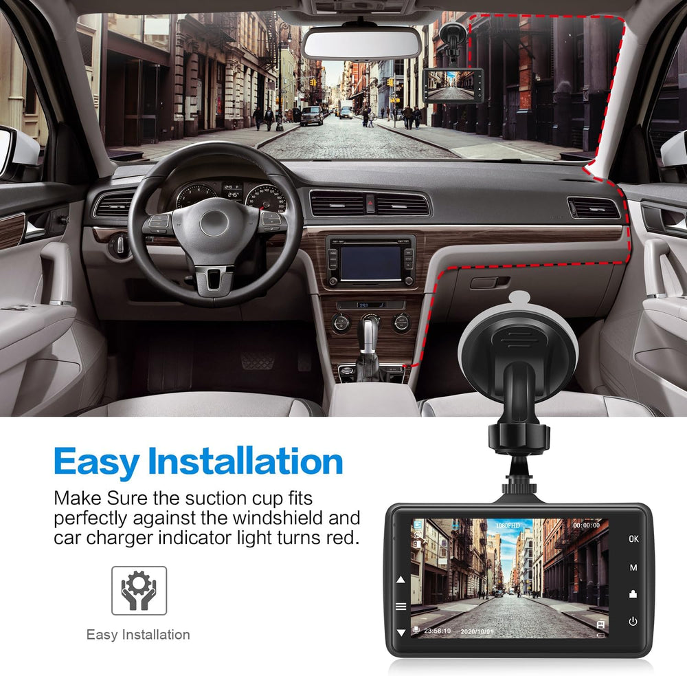 Dash Cam Front with 32G SD Card, BOOGIIO 1080P FHD Car Driving Recorder 3'...