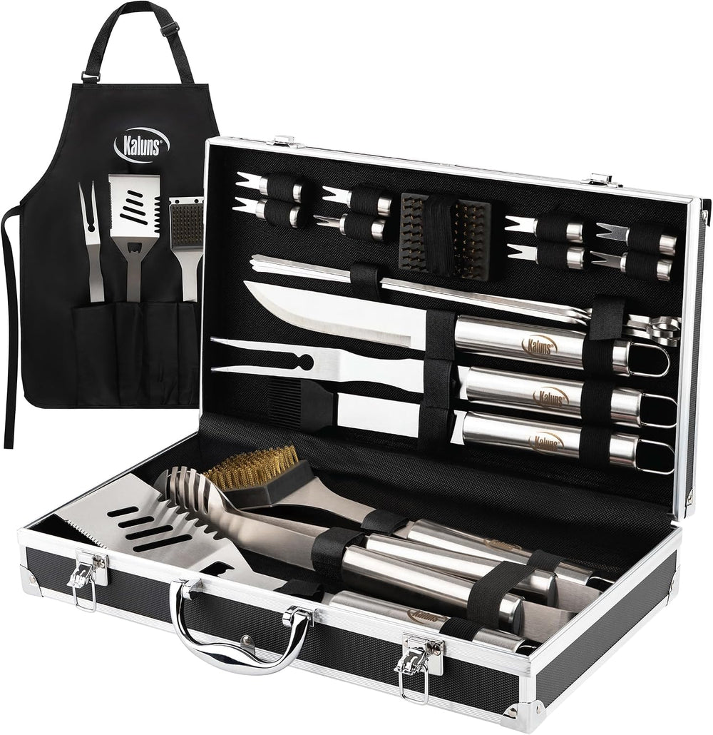 Kaluns BBQ Grill Tools Set, Heavy Duty Stainless Steel Grilling Accessories f...