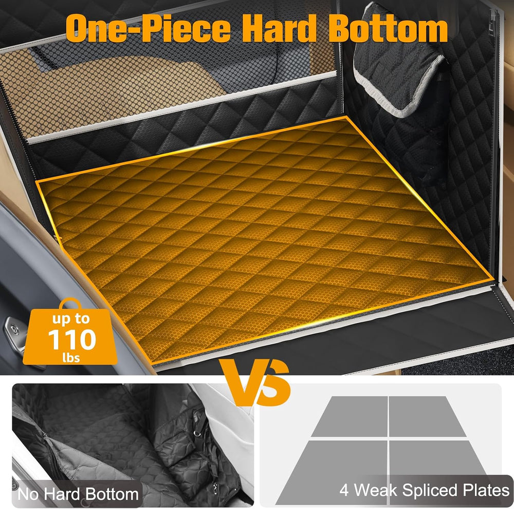 PETICON Large Dog Car Seat, Back Seat Extender for Pets with Hard Bottom