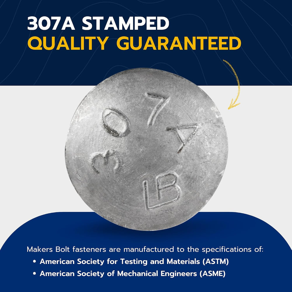 1/2" x 12" (25 Pack) Galvanized Carriage Bolt Kit Grade 307A Includ...