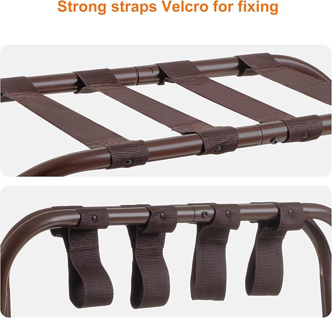 Heybly Luggage Rack, Steel Folding Suitcase Stand (Pack of 2)