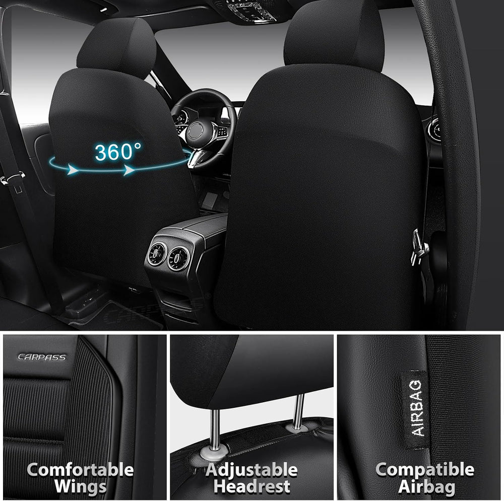 CAR PASS Memory Foam Seat Covers Full Sets, Airy Cool Mesh Thick Car Seat Cov...