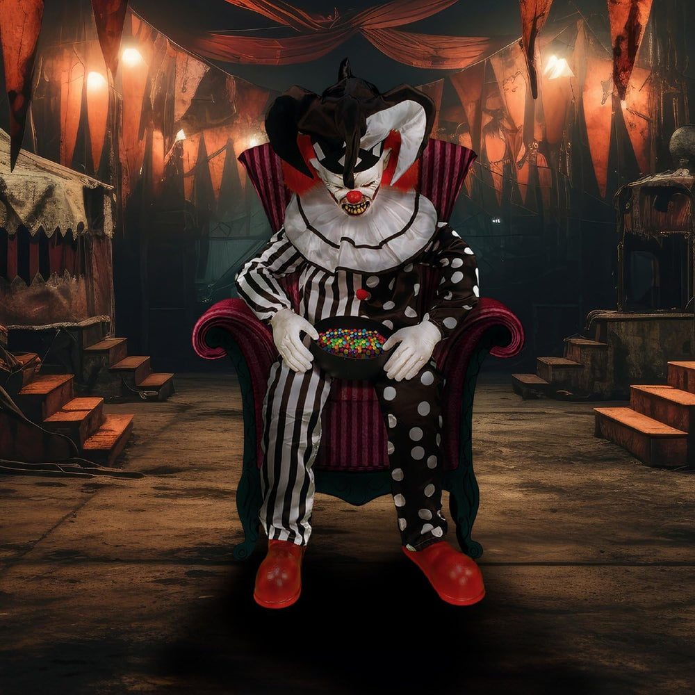 Haunted Hill Farm Hartley The Sitting Scare Clown by Tekky, Motion-Activated ...