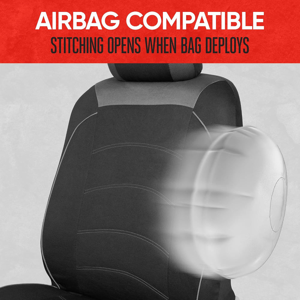 Motor Trend Black Cloth Car Seat Covers for Front Seats – Premium Automotive ...