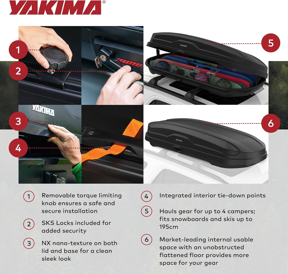 Yakima SkyBox NX 18 Roof Top Cargo Carrier, 18 Cubic Feet, Black โ Vehicle Ro...