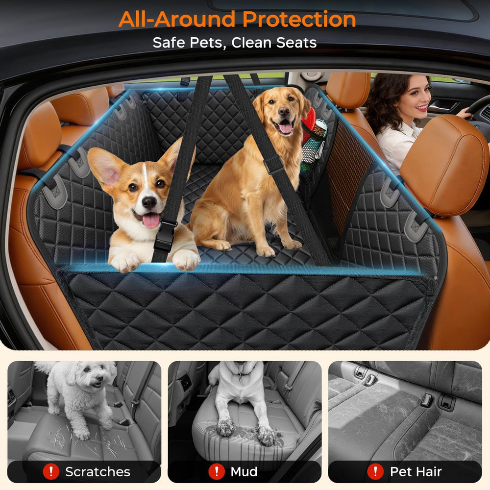 URPOWER Hard Bottom Dog Car Seat Cover for Back Seat, Waterproof Hammock