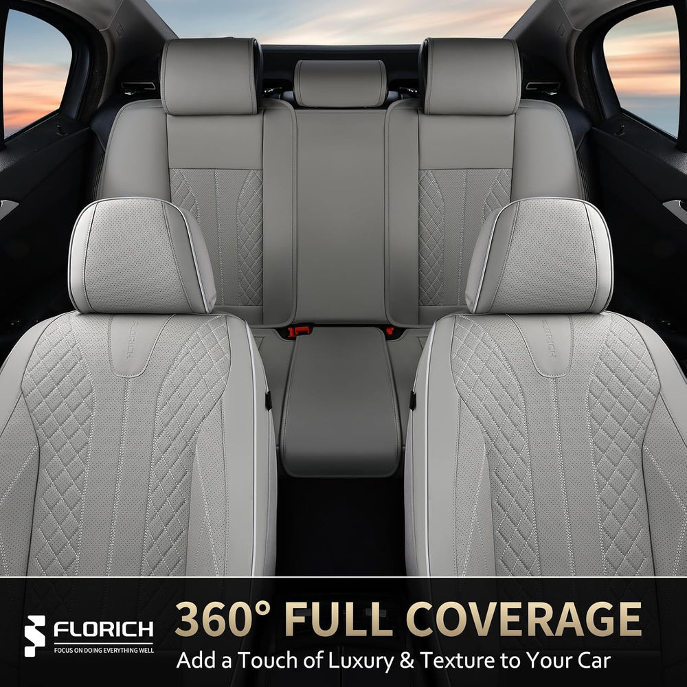 Car Seat Covers Full Set Leather Seat Cover for Cars Full Coverage Seat Cover...
