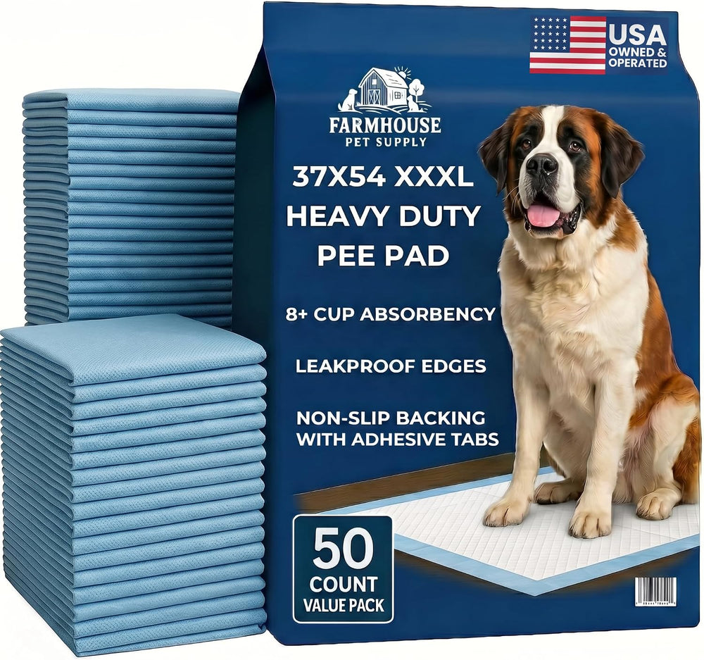Pee Pads for Dogs Extra Large 37x54 XXXL 50 Count Leak Proof Heavy Duty