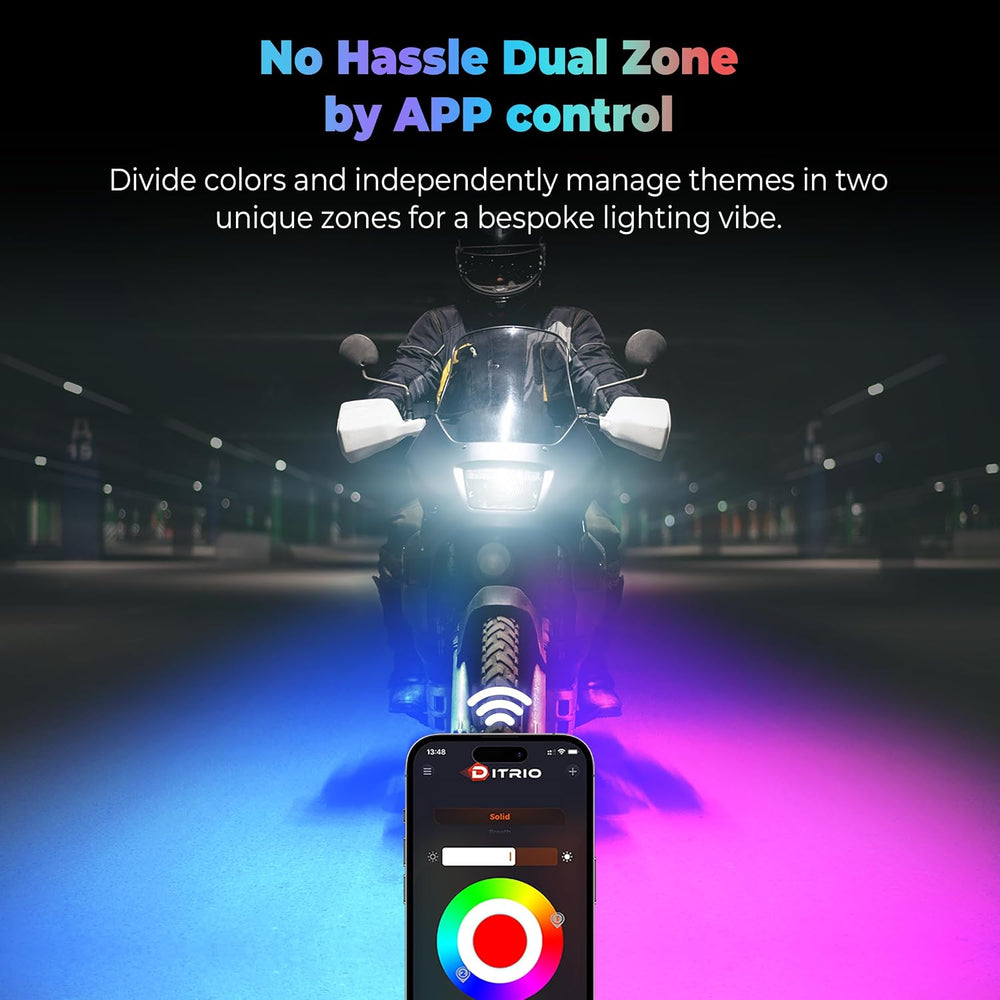 18PCS Motorcycle Underglow Kit with APP/Remote Control,Pixelglow Effect