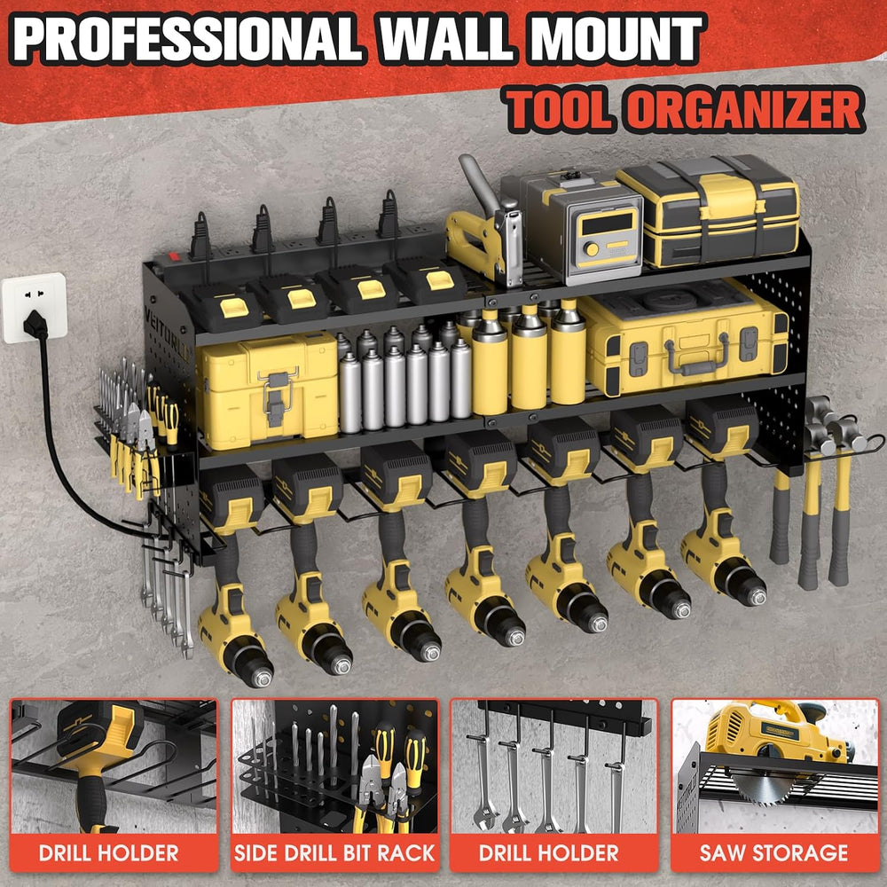 Veitorld Large Power Tool Organizer with Charging Station, 3 Layer Heavy Duty...