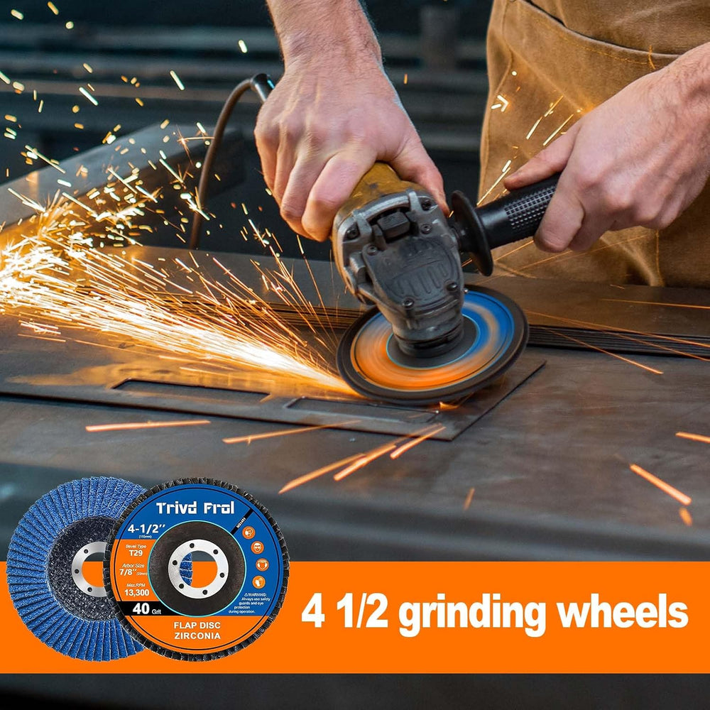 40 Pack Flap Discs 4 1/2 for Angle Grinder Sanding Disc - Trivd Frol 40/60/80...